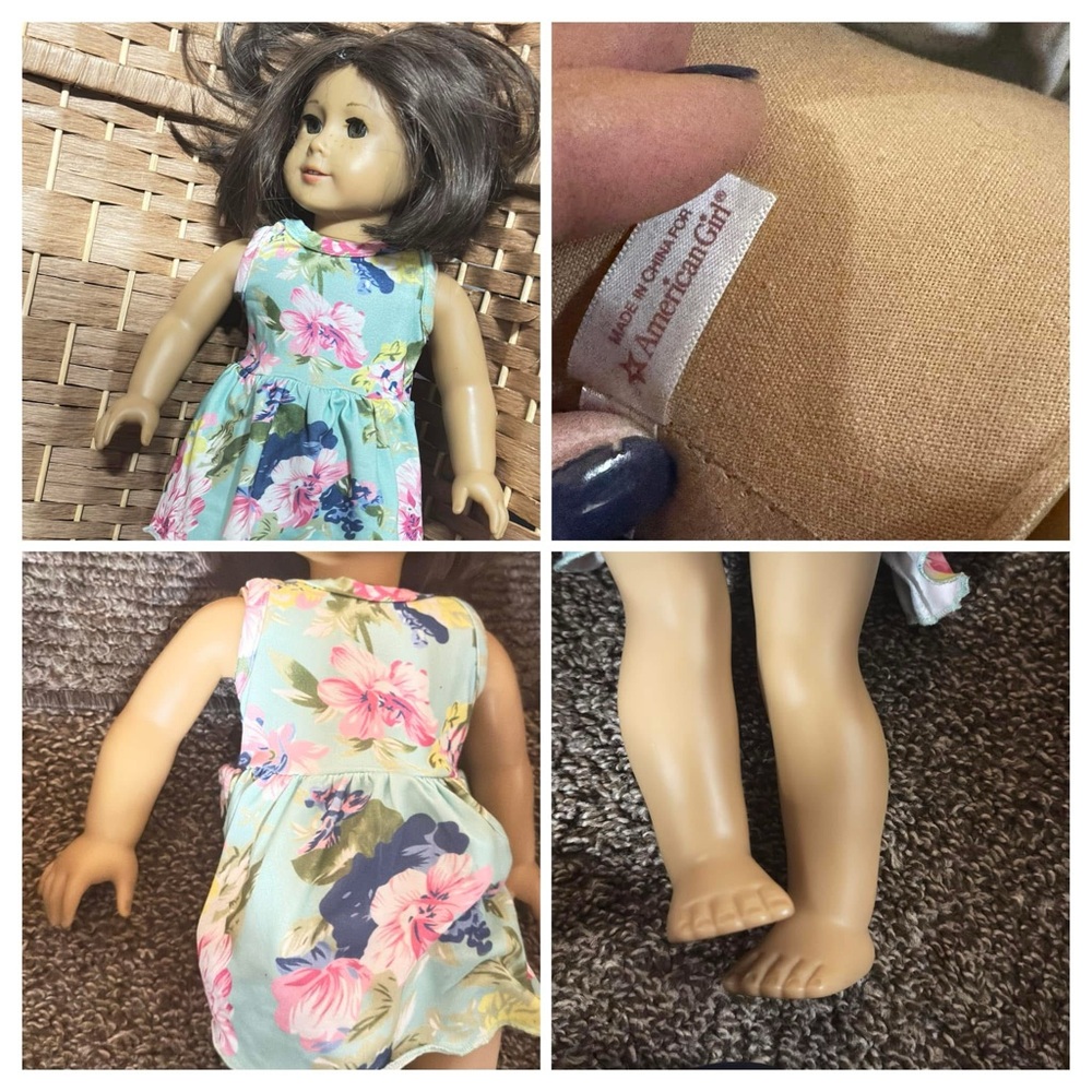 American Girl Pink and Blue Floral Doll